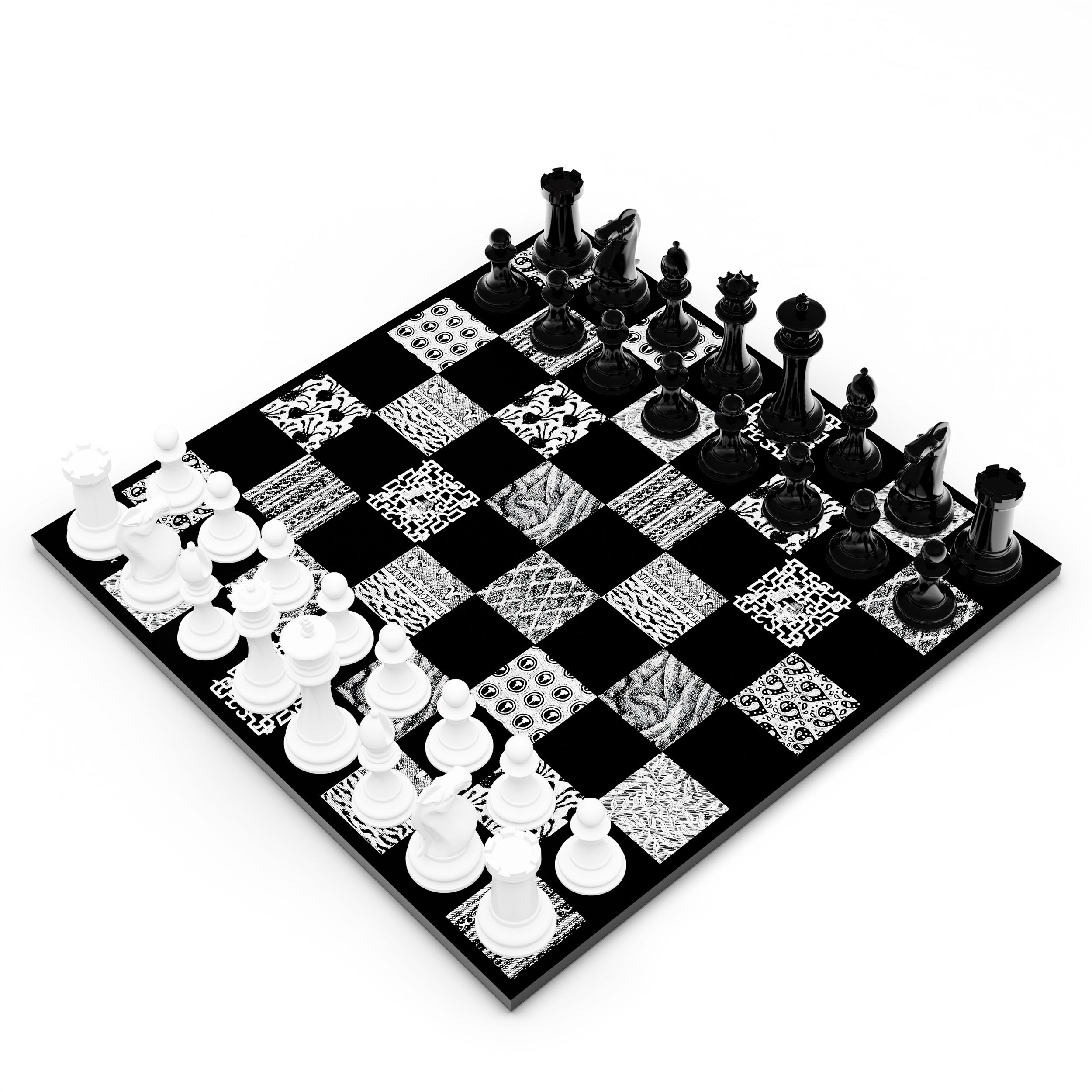 Neochess x Edward Gorey : Wooden Playing Board - Luxury Chess Set