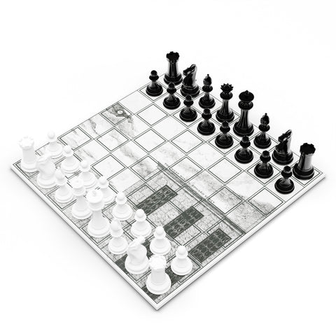 Neochess x Edward Gorey - The West Wing Marble Playing Board