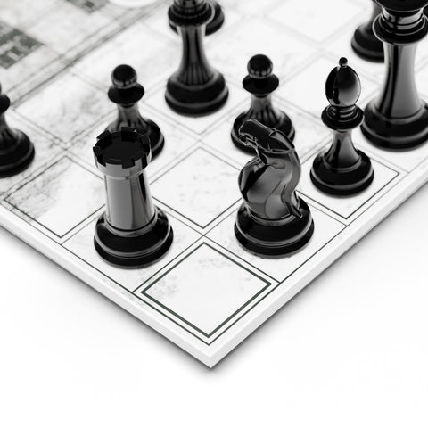 Neochess x Edward Gorey - The West Wing Marble Playing Board