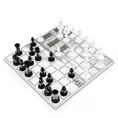 Neochess x Edward Gorey - The West Wing Marble Playing Board