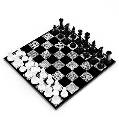 Neochess x Edward Gorey - Wooden Playing Board