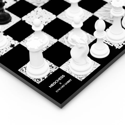 Neochess x Edward Gorey - Wooden Playing Board