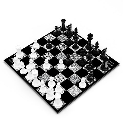 Neochess x Edward Gorey - Wooden Playing Board