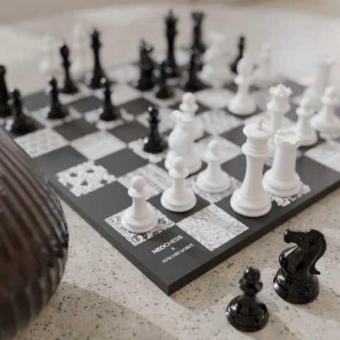 Neochess x Edward Gorey - Wooden Playing Board