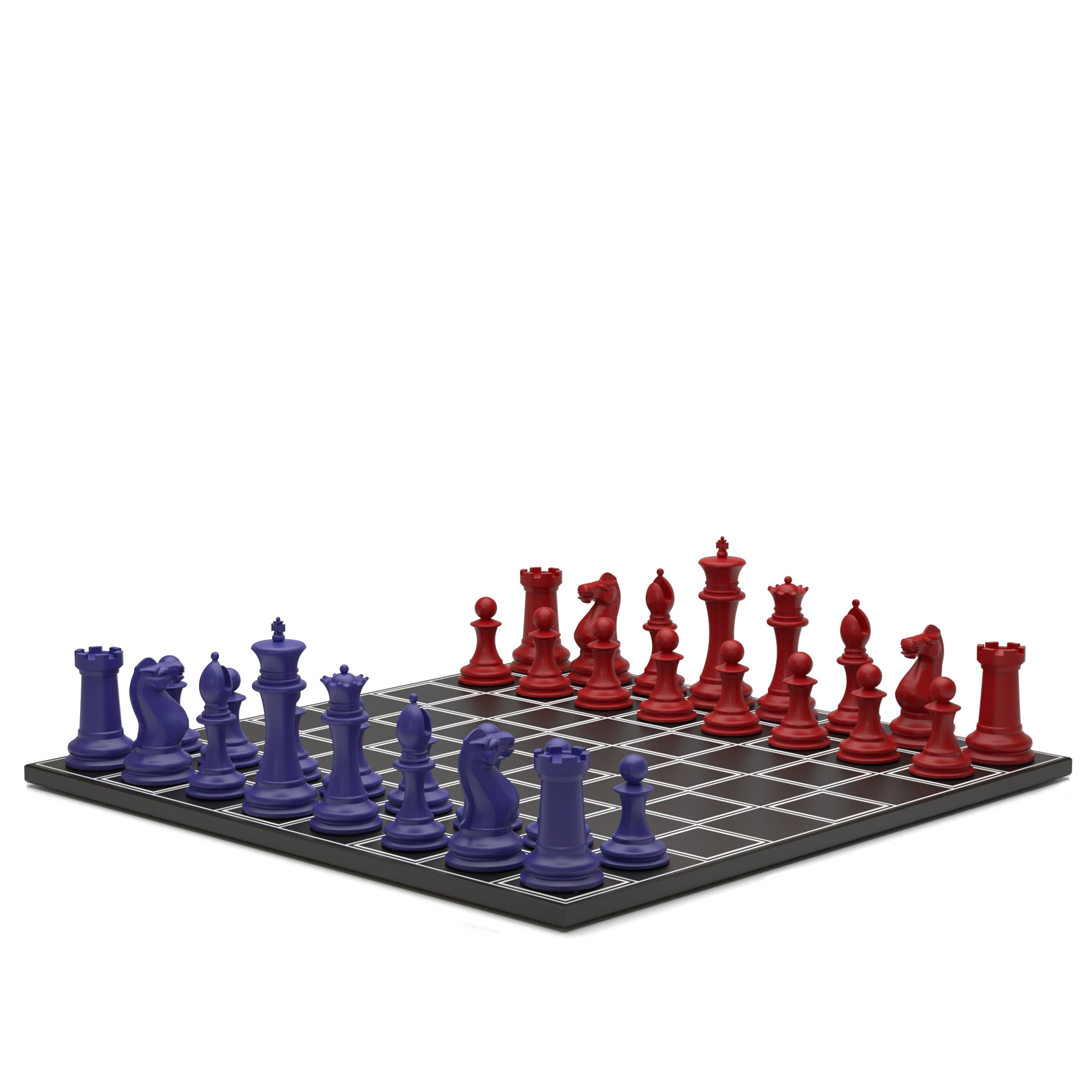 Neochess Steel Series: Blue vs. Red - Luxury Chess Set