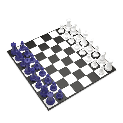 Neochess Steel Series: Blue vs. White - Luxury Chess Set